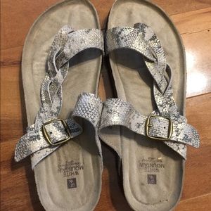 White Mountain Snake Print Sandals